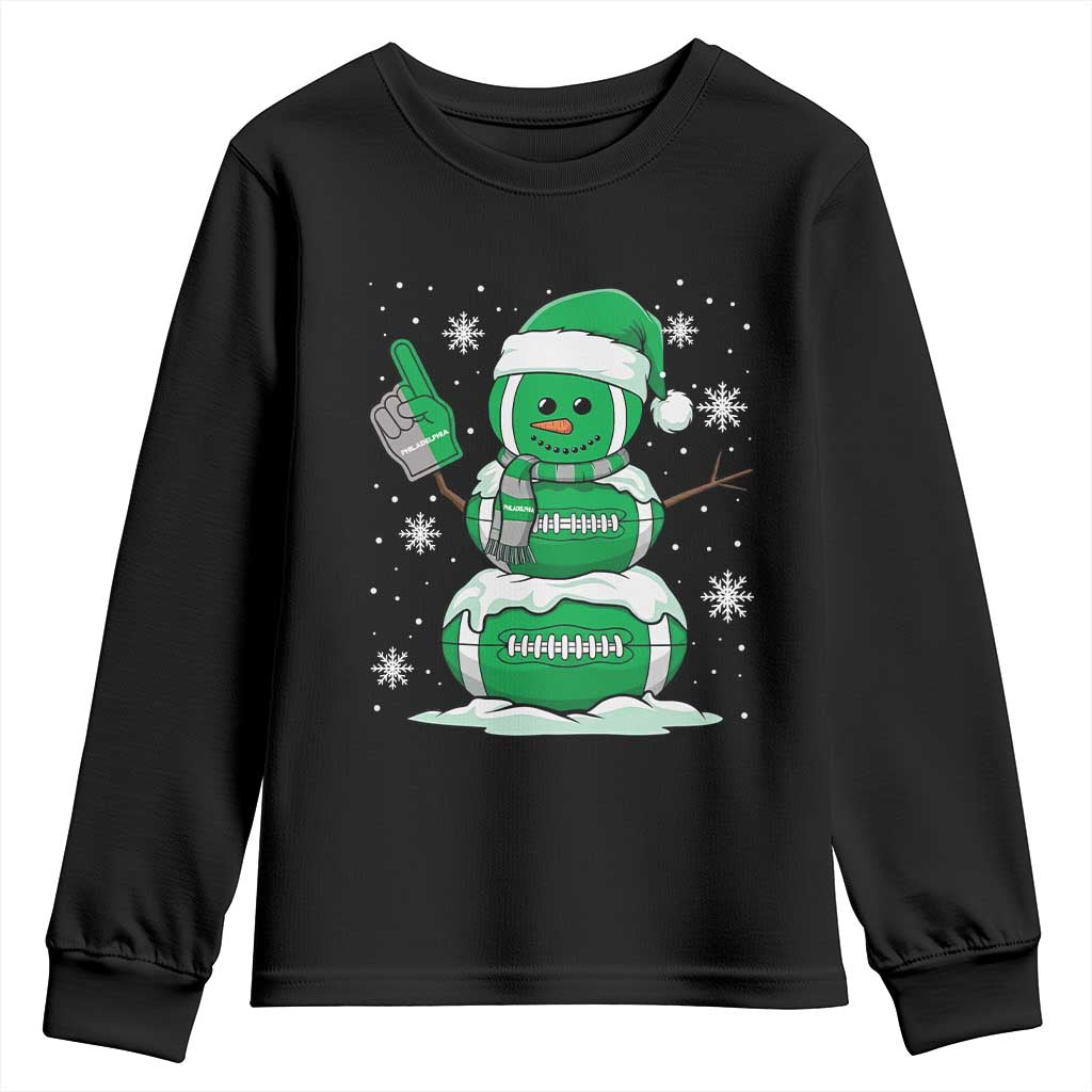 EF Christmas Snowman Youth Sweatshirt Funny Philly Fan Vintage Football Lovers TS10 Black Print Your Wear