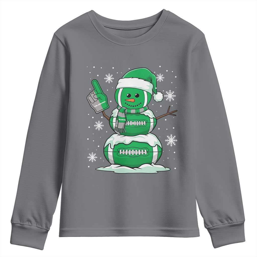 EF Christmas Snowman Youth Sweatshirt Funny Philly Fan Vintage Football Lovers TS10 Charcoal Print Your Wear
