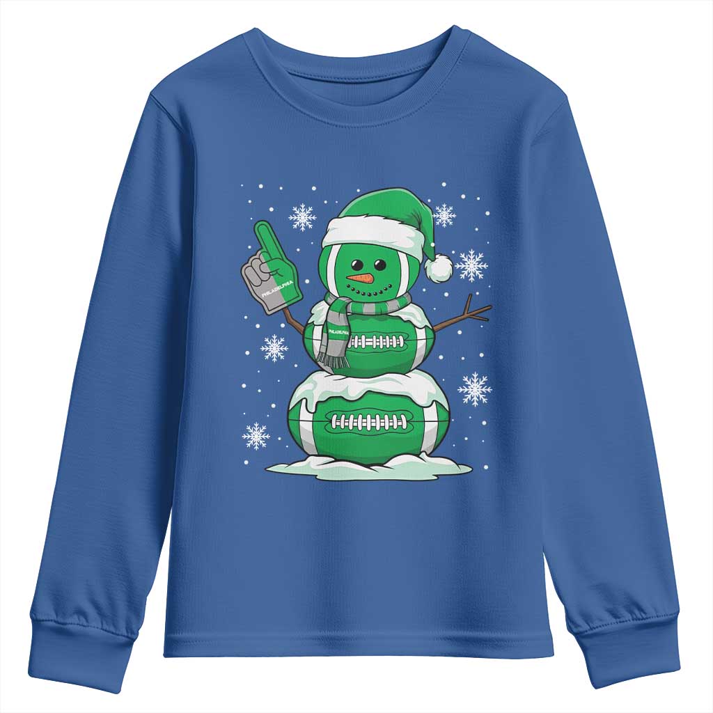 EF Christmas Snowman Youth Sweatshirt Funny Philly Fan Vintage Football Lovers TS10 Royal Blue Print Your Wear