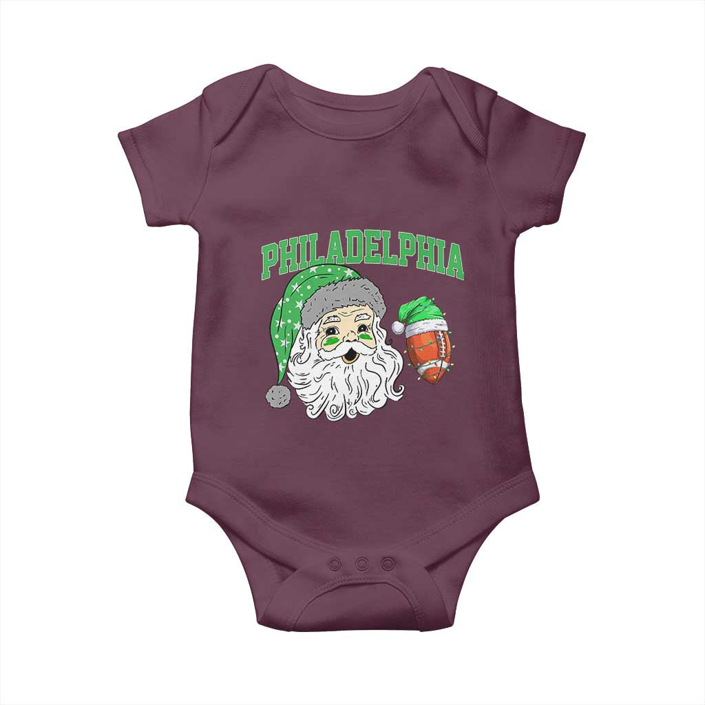 Christmas Santa Philly Lover Baby Onesie Funny EF Vintage Football Lovers TS10 Maroon Print Your Wear