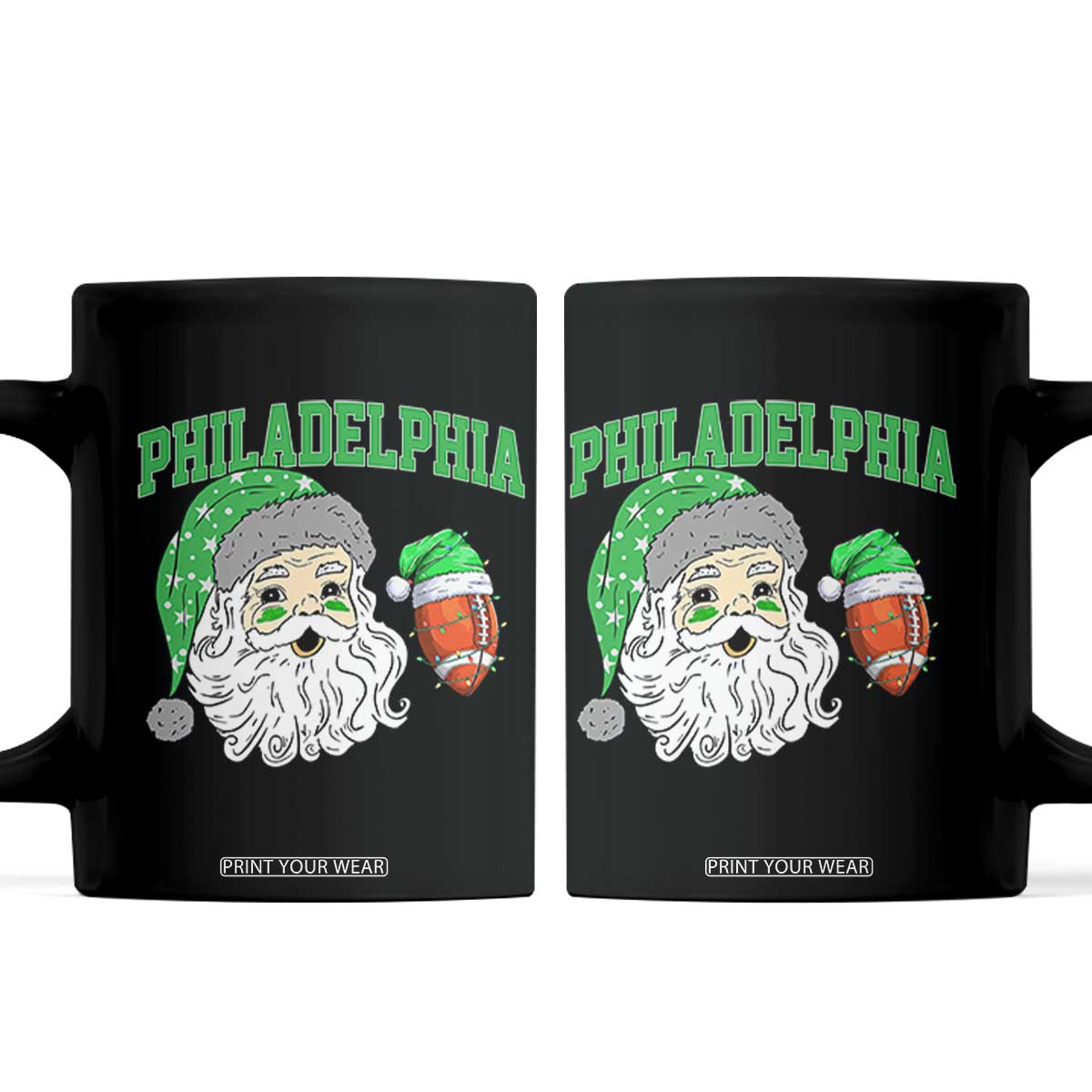 Christmas Santa Philly Lover Coffee Mug Funny EF Vintage Football Lovers TS10 Black Print Your Wear