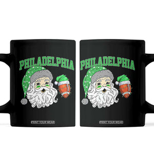 Christmas Santa Philly Lover Coffee Mug Funny EF Vintage Football Lovers TS10 Black Print Your Wear