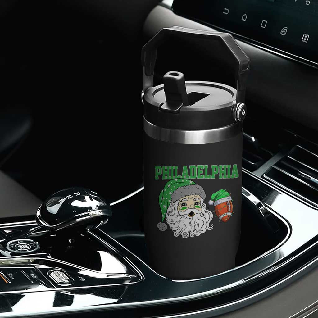Christmas Santa Philly Lover Flip Straw Tumbler Funny EF Vintage Football Lovers TS10 Print Your Wear