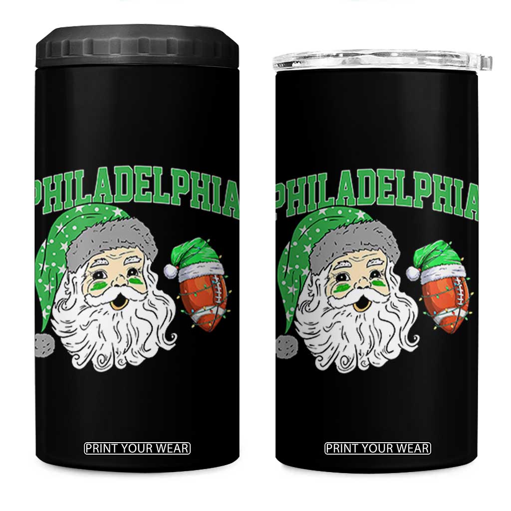 Christmas Santa Philly Lover 4 in 1 Can Cooler Tumbler Funny EF Vintage Football Lovers TS10 One Size: 16 oz Black Print Your Wear