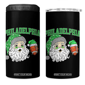 Christmas Santa Philly Lover 4 in 1 Can Cooler Tumbler Funny EF Vintage Football Lovers TS10 One Size: 16 oz Black Print Your Wear