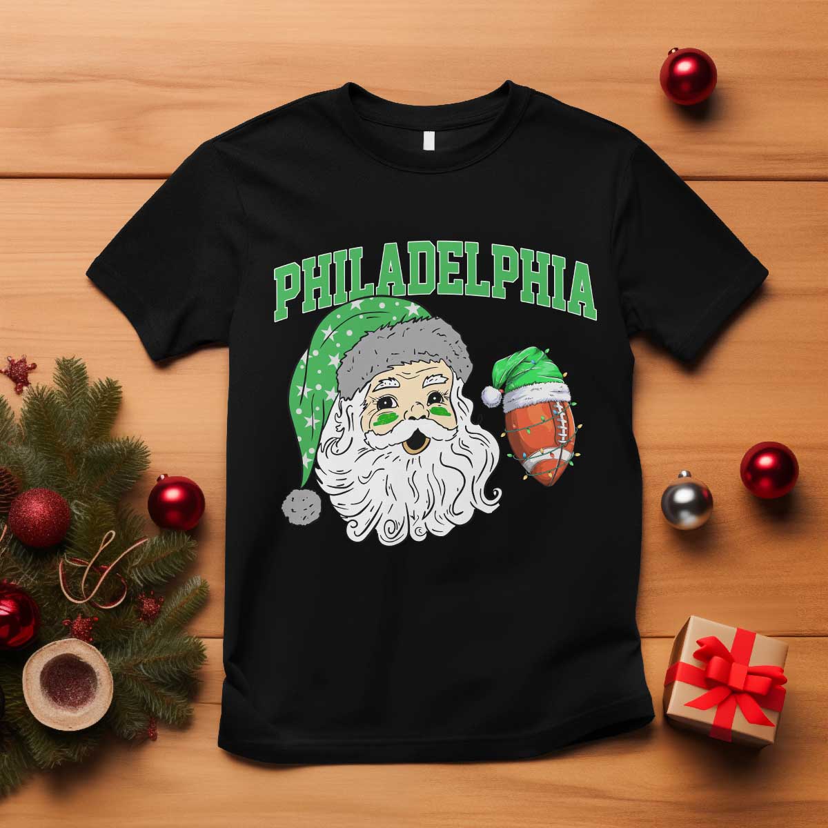 Christmas Santa Philly Lover T Shirt Funny EF Vintage Football Lovers TS10 Black Print Your Wear