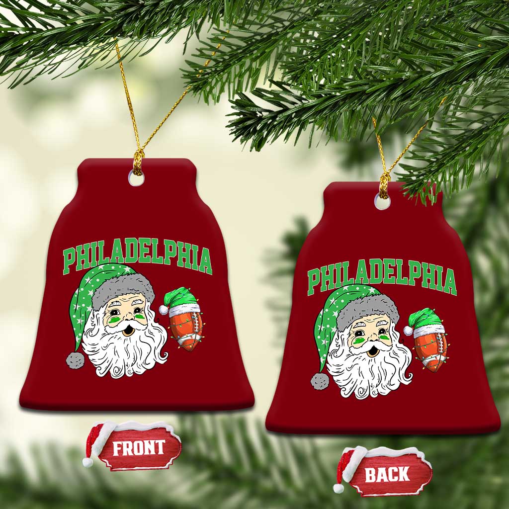 Christmas Santa Philly Lover Ceramic Ornament Funny EF Vintage Football Lovers TS10 Print Your Wear