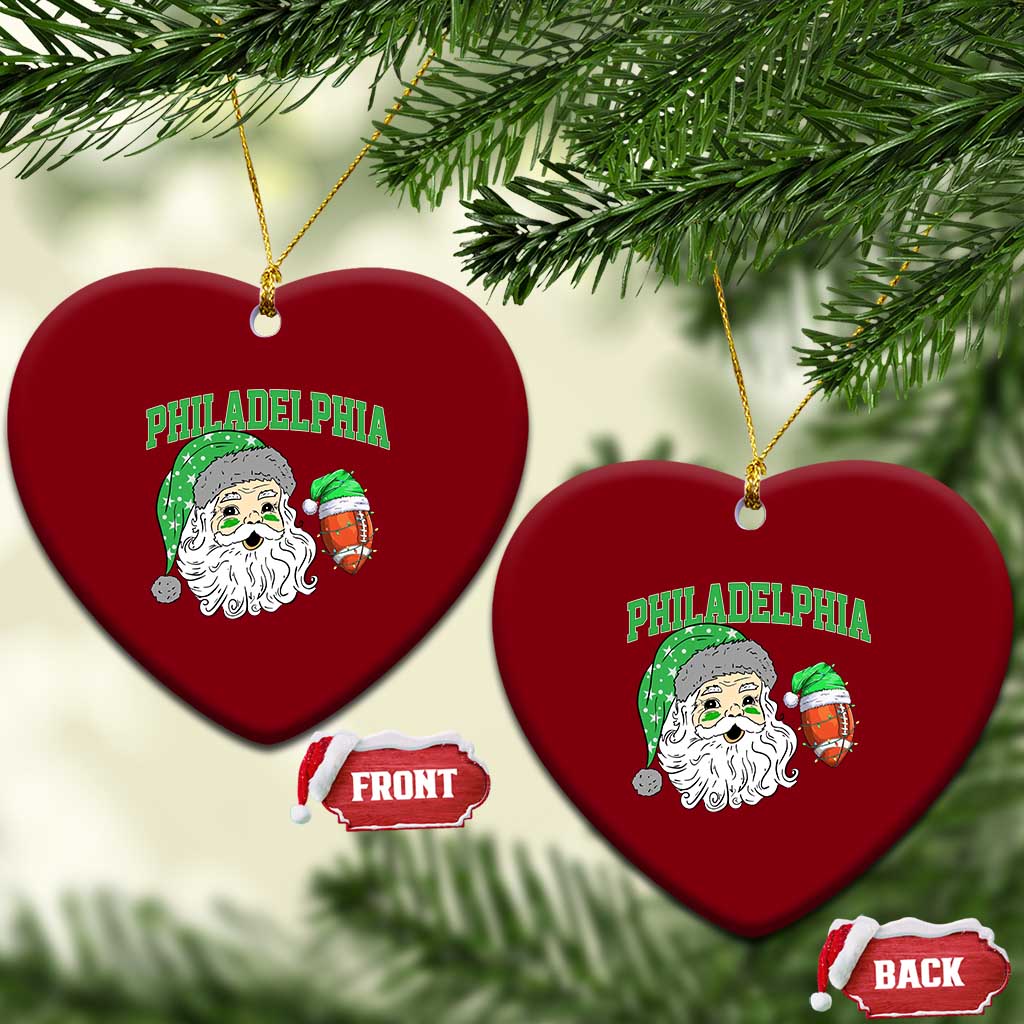 Christmas Santa Philly Lover Ceramic Ornament Funny EF Vintage Football Lovers TS10 Print Your Wear