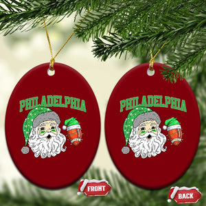 Christmas Santa Philly Lover Ceramic Ornament Funny EF Vintage Football Lovers TS10 Print Your Wear