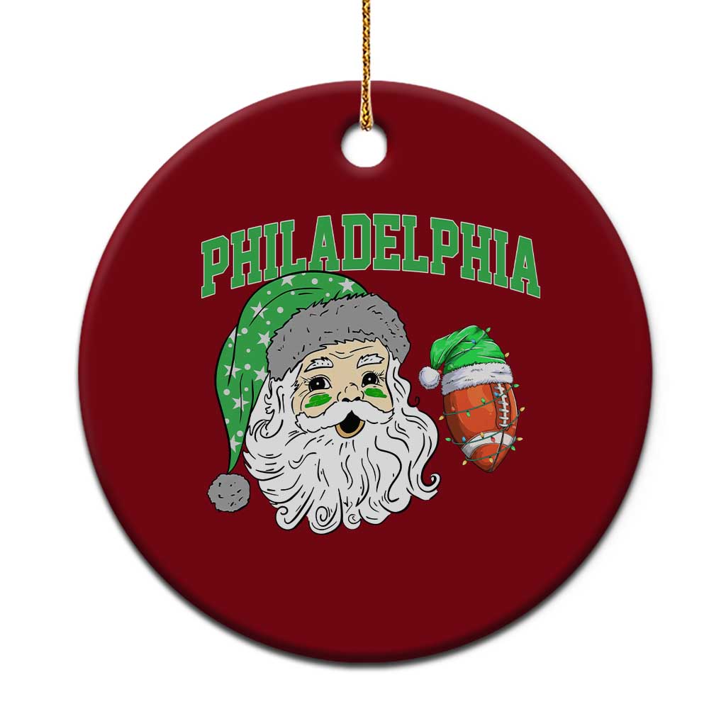 Christmas Santa Philly Lover Ceramic Ornament Funny EF Vintage Football Lovers TS10 1pc Red Print Your Wear