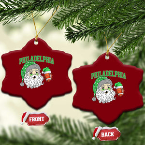 Christmas Santa Philly Lover Ceramic Ornament Funny EF Vintage Football Lovers TS10 Print Your Wear