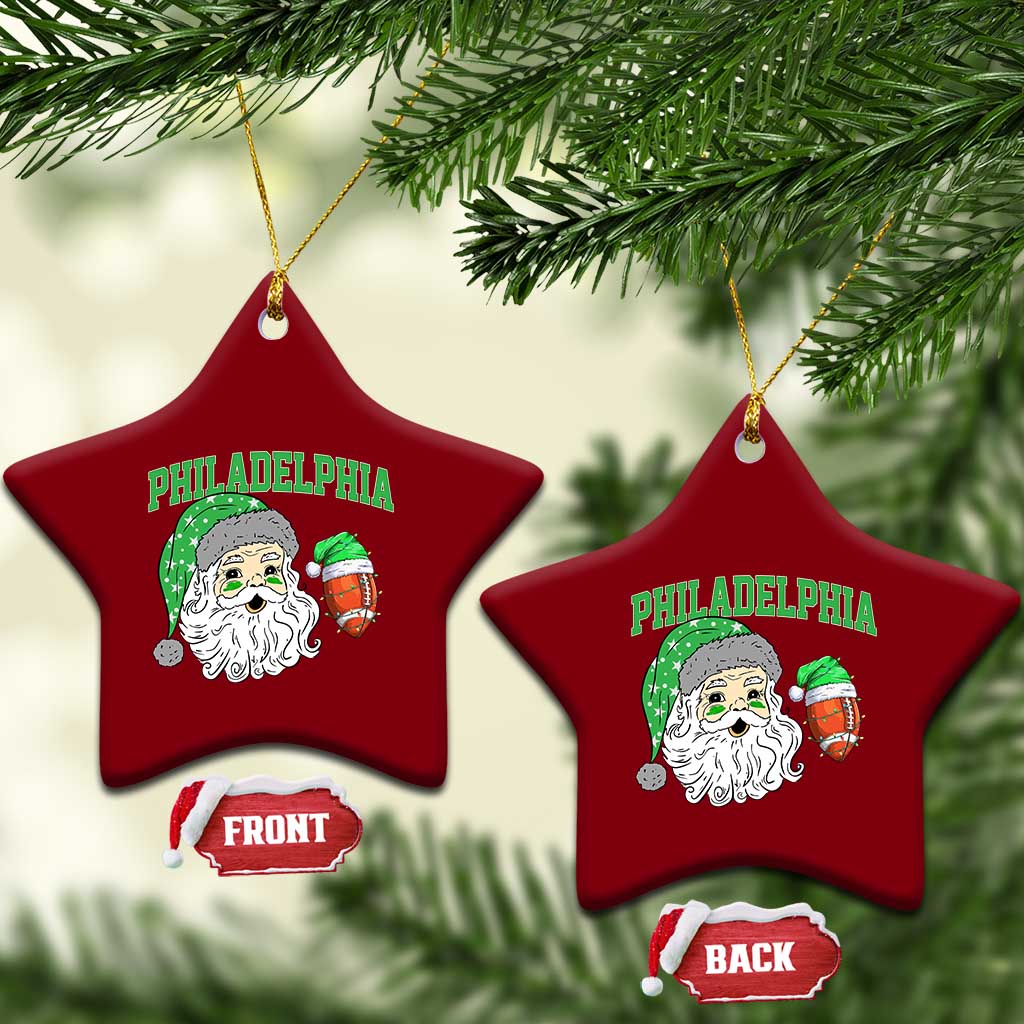 Christmas Santa Philly Lover Ceramic Ornament Funny EF Vintage Football Lovers TS10 Print Your Wear