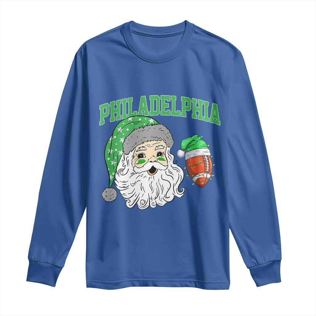 Christmas Santa Philly Lover Long Sleeve Shirt Funny EF Vintage Football Lovers TS10 Royal Blue Print Your Wear