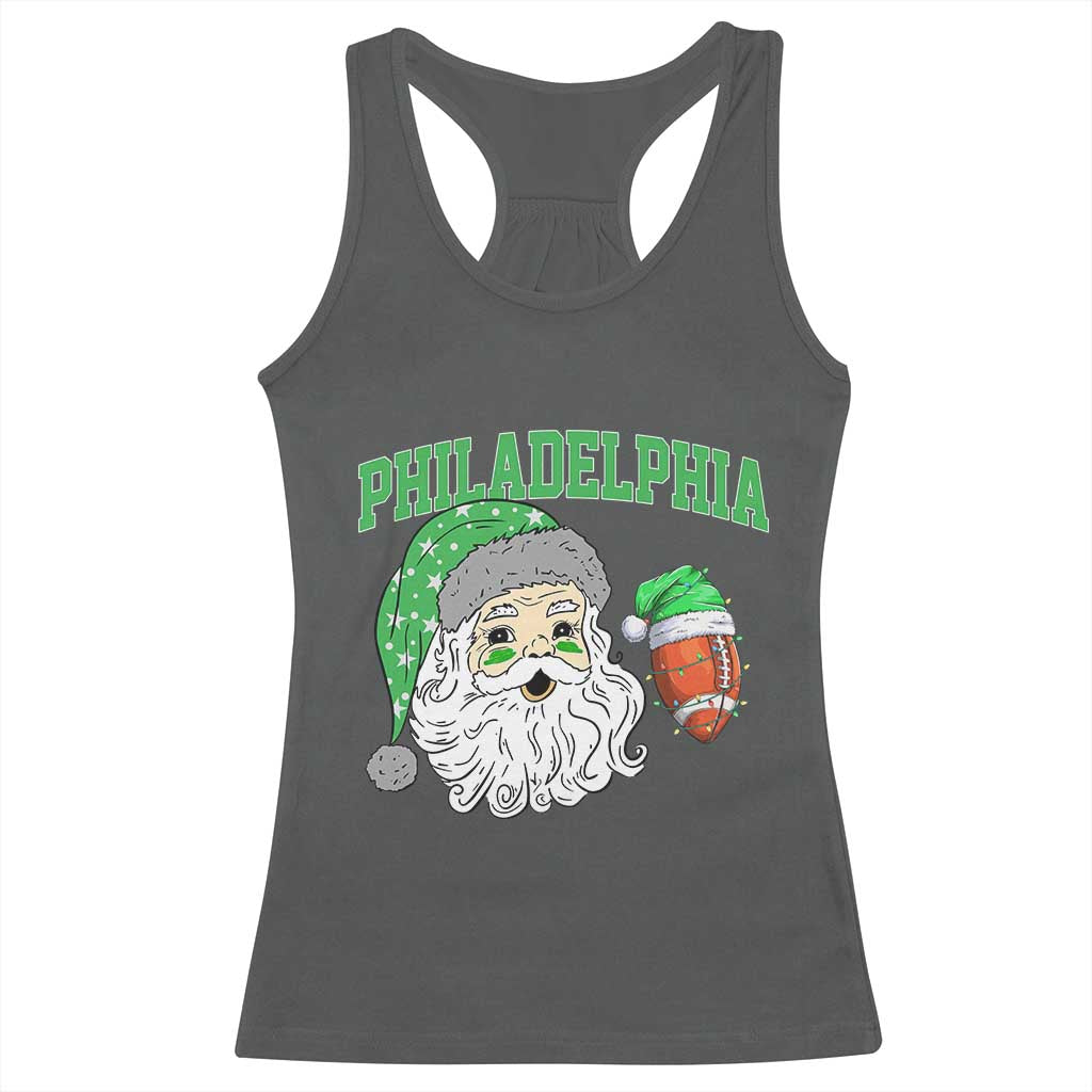 Christmas Santa Philly Lover Racerback Tank Top Funny EF Vintage Football Lovers TS10 Dark Heather Print Your Wear