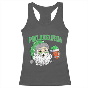 Christmas Santa Philly Lover Racerback Tank Top Funny EF Vintage Football Lovers TS10 Dark Heather Print Your Wear