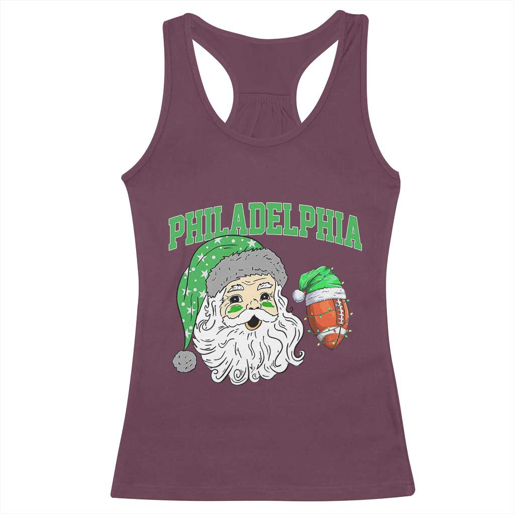 Christmas Santa Philly Lover Racerback Tank Top Funny EF Vintage Football Lovers TS10 Maroon Print Your Wear