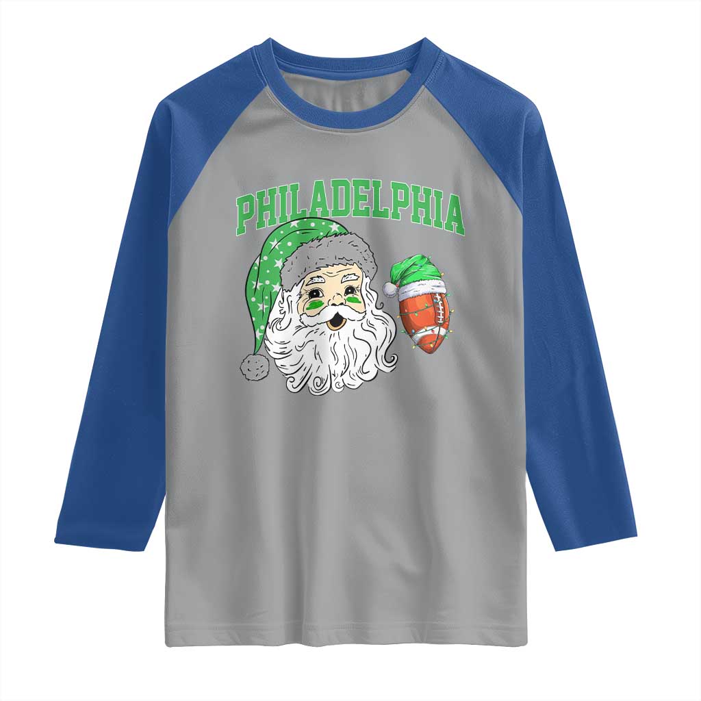 Christmas Santa Philly Lover Raglan Shirt Funny EF Vintage Football Lovers TS10 Sport Gray Royal Print Your Wear