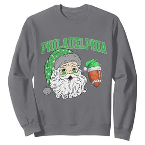 Philadelphia Santa Sweatshirt Funny Philly Fan Christmas Vintage Football Lovers TS10 Charcoal Print Your Wear