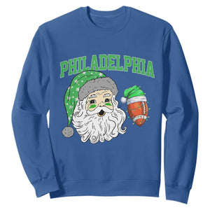 Philadelphia Santa Sweatshirt Funny Philly Fan Christmas Vintage Football Lovers TS10 Royal Blue Print Your Wear