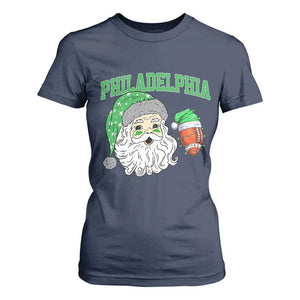 Christmas Santa Philly Lover T Shirt For Women Funny EF Vintage Football Lovers TS10 Navy Print Your Wear