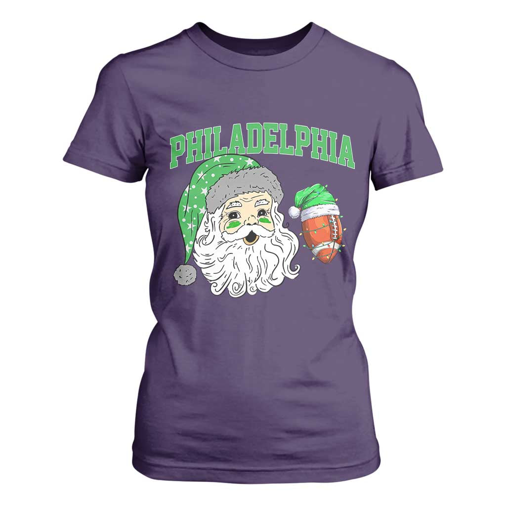 Christmas Santa Philly Lover T Shirt For Women Funny EF Vintage Football Lovers TS10 Purple Print Your Wear