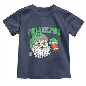 Christmas Santa Philly Lover Toddler T Shirt Funny EF Vintage Football Lovers TS10 Navy Print Your Wear