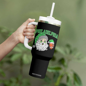 Christmas Santa Philly Lover Tumbler With Handle Funny EF Vintage Football Lovers TS10 Print Your Wear
