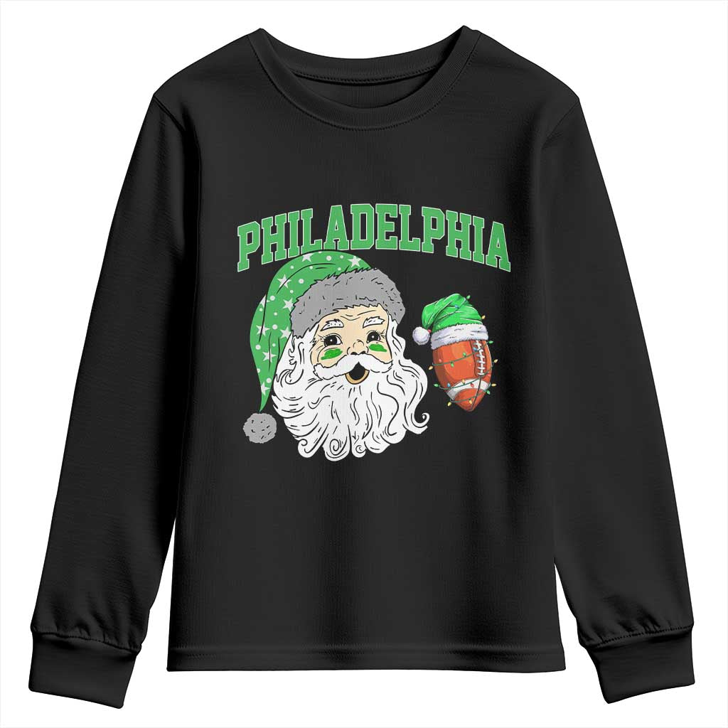 Christmas Santa Philly Lover Youth Sweatshirt Funny EF Vintage Football Lovers TS10 Black Print Your Wear
