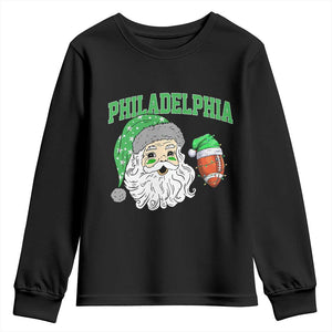 Christmas Santa Philly Lover Youth Sweatshirt Funny EF Vintage Football Lovers TS10 Black Print Your Wear