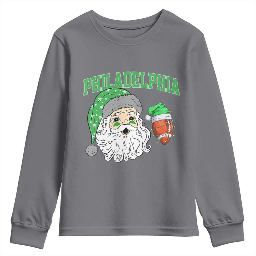 Christmas Santa Philly Lover Youth Sweatshirt Funny EF Vintage Football Lovers TS10 Charcoal Print Your Wear