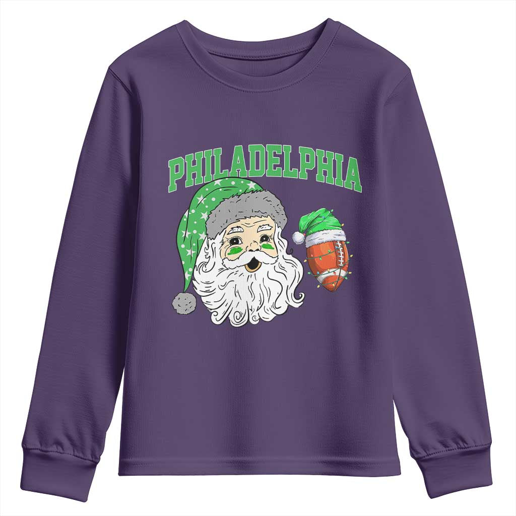 Christmas Santa Philly Lover Youth Sweatshirt Funny EF Vintage Football Lovers TS10 Purple Print Your Wear