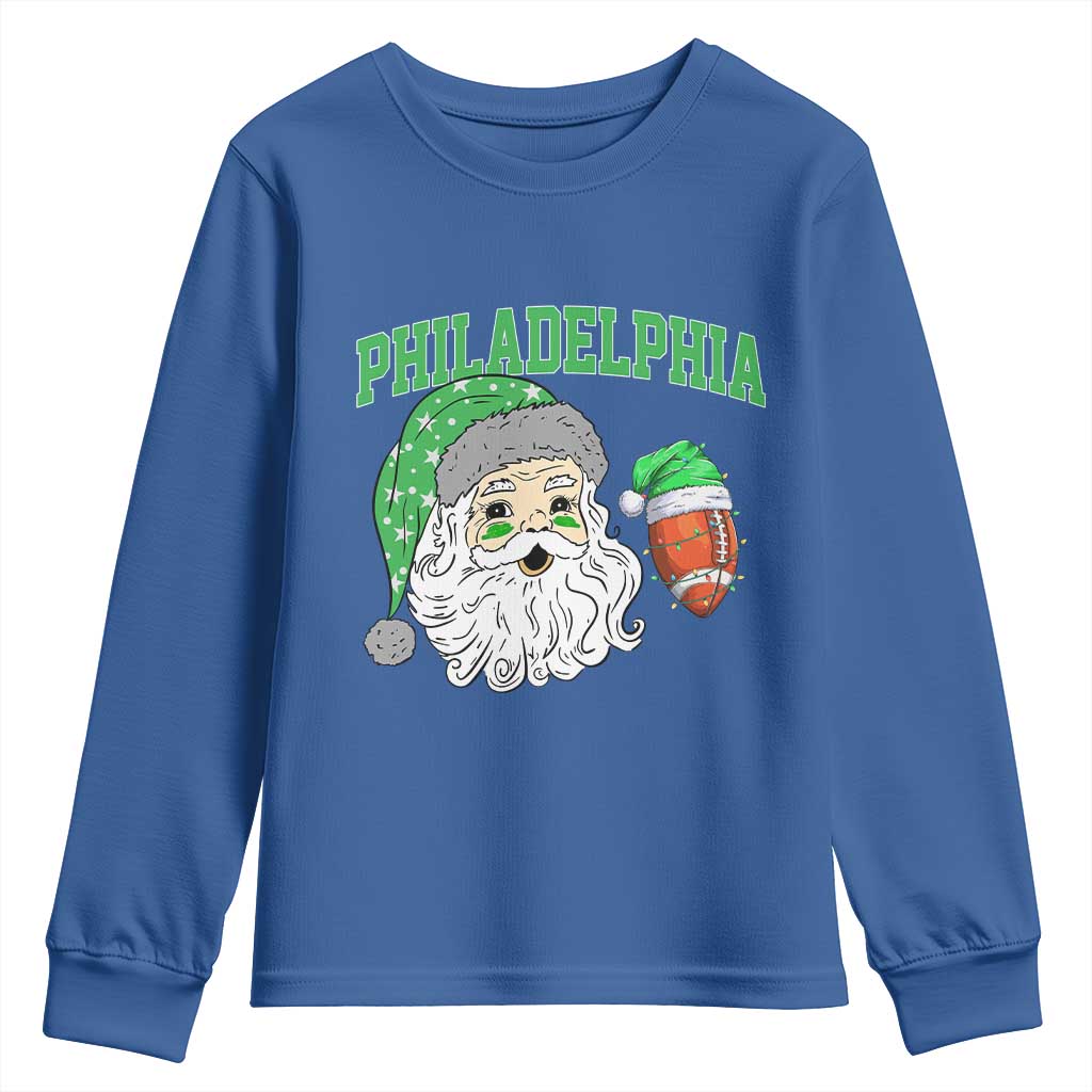 Christmas Santa Philly Lover Youth Sweatshirt Funny EF Vintage Football Lovers TS10 Royal Blue Print Your Wear