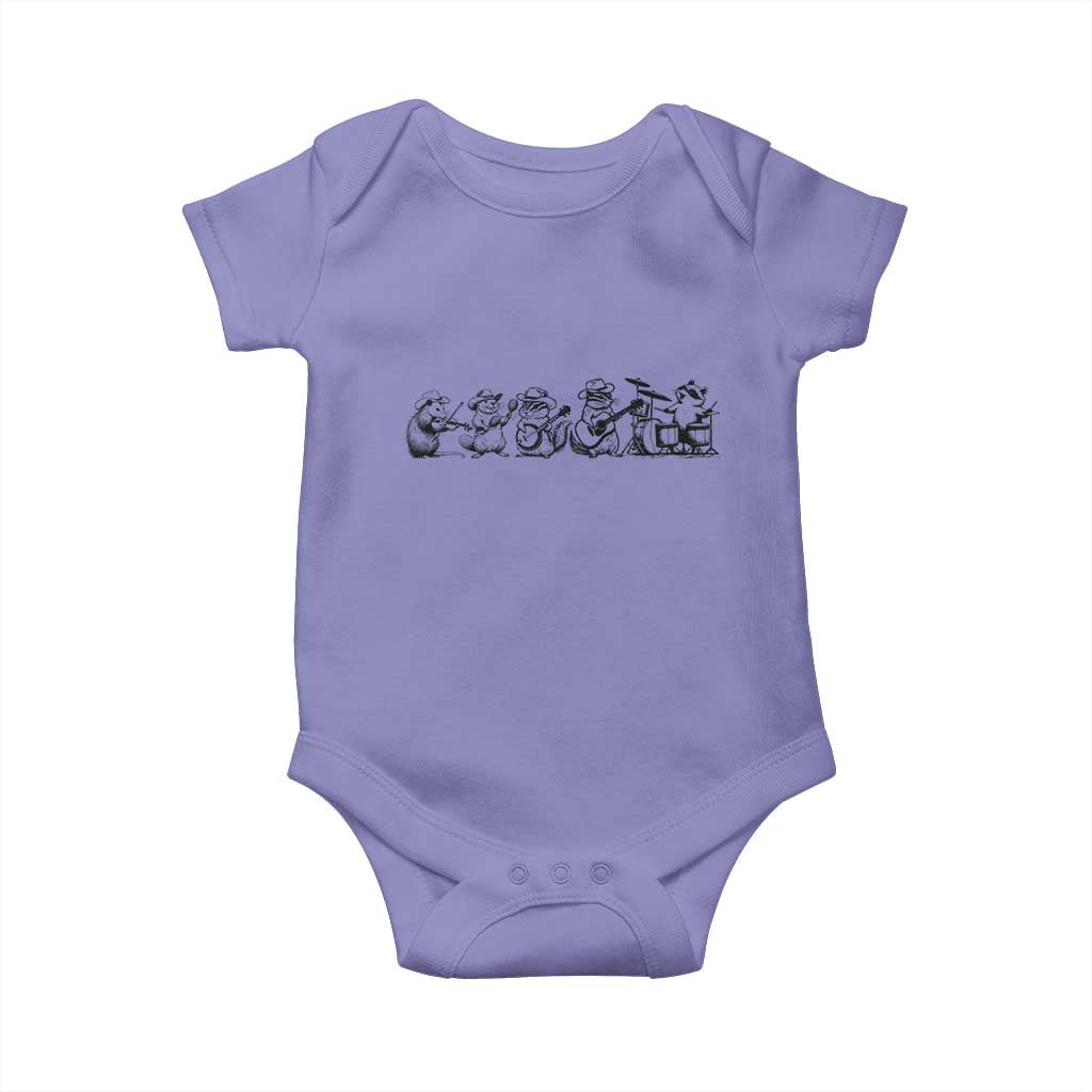 Animal Band Baby Onesie Funny Forest Animals Playing Instruments Vintage Music Lovers TS10 Violet Print Your Wear