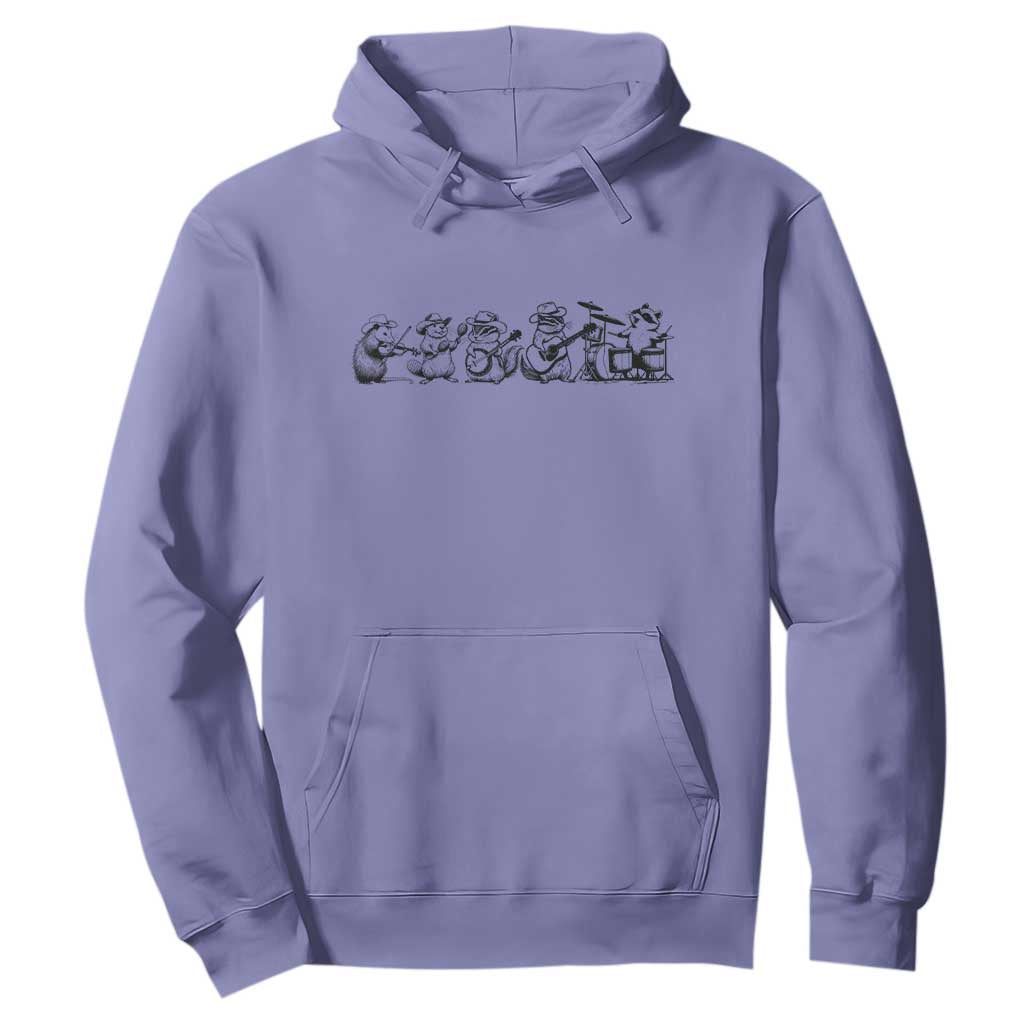 Animal Band Hoodie Funny Forest Animals Playing Instruments Vintage Music Lovers TS10 Violet Print Your Wear