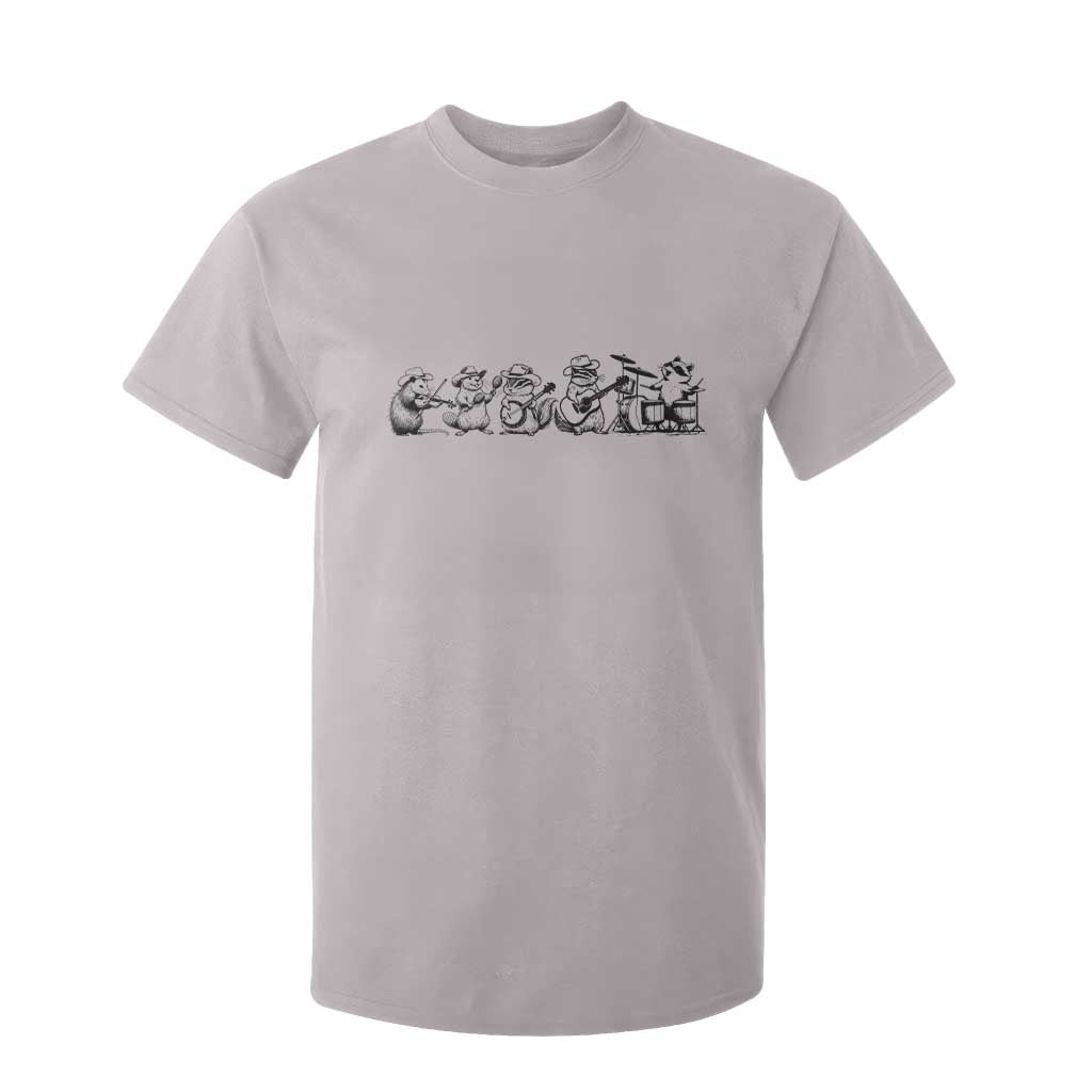 Animal Band T Shirt For Kid Funny Forest Animals Playing Instruments Vintage Music Lovers TS10 Ice Gray Print Your Wear