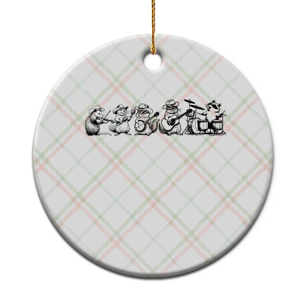 Animal Band Ceramic Ornament Funny Forest Animals Playing Instruments Vintage Music Lovers TS10 1pc Christmas Plaid Print Your Wear