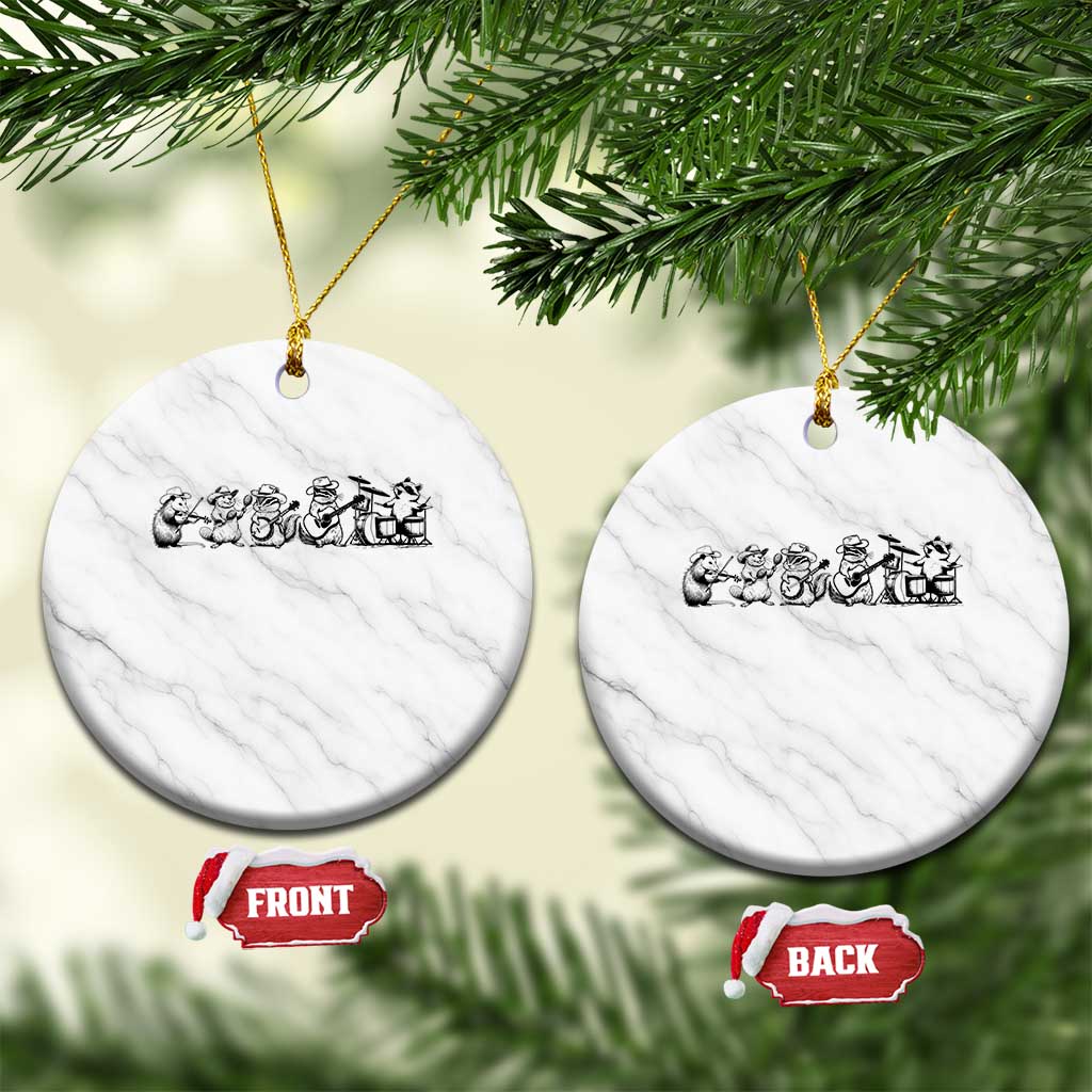 Animal Band Ceramic Ornament Funny Forest Animals Playing Instruments Vintage Music Lovers TS10 1pc White Marble Print Your Wear