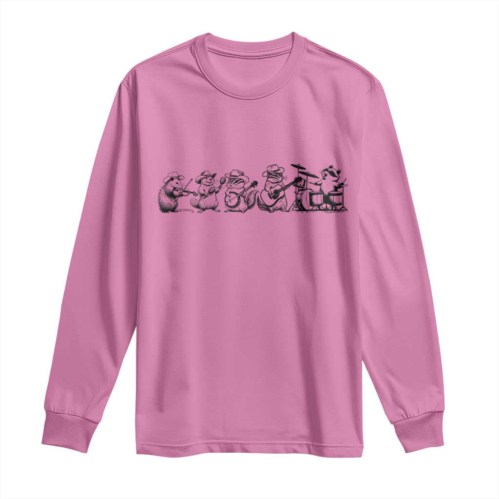 Animal Band Long Sleeve Shirt Funny Forest Animals Playing Instruments Vintage Music Lovers TS10 Azalea Print Your Wear