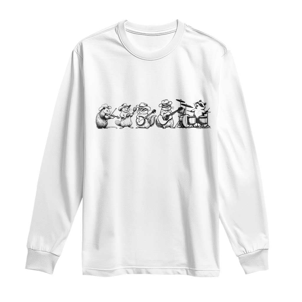 Animal Band Long Sleeve Shirt Funny Forest Animals Playing Instruments Vintage Music Lovers TS10 White Print Your Wear