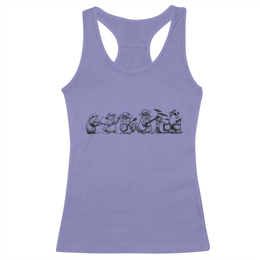 Animal Band Racerback Tank Top Funny Forest Animals Playing Instruments Vintage Music Lovers TS10 Violet Print Your Wear