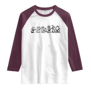 Animal Band Raglan Shirt Funny Forest Animals Playing Instruments Vintage Music Lovers TS10 White Maroon Print Your Wear