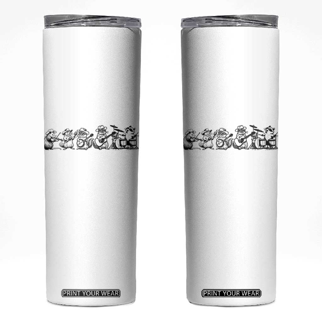 Animal Band Skinny Tumbler Funny Forest Animals Playing Instruments Vintage Music Lovers TS10 White Print Your Wear