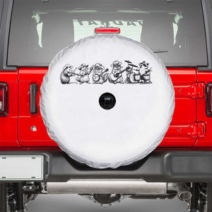 Animal Band Spare Tire Cover Funny Forest Animals Playing Instruments Vintage Music Lovers TS10 White Print Your Wear