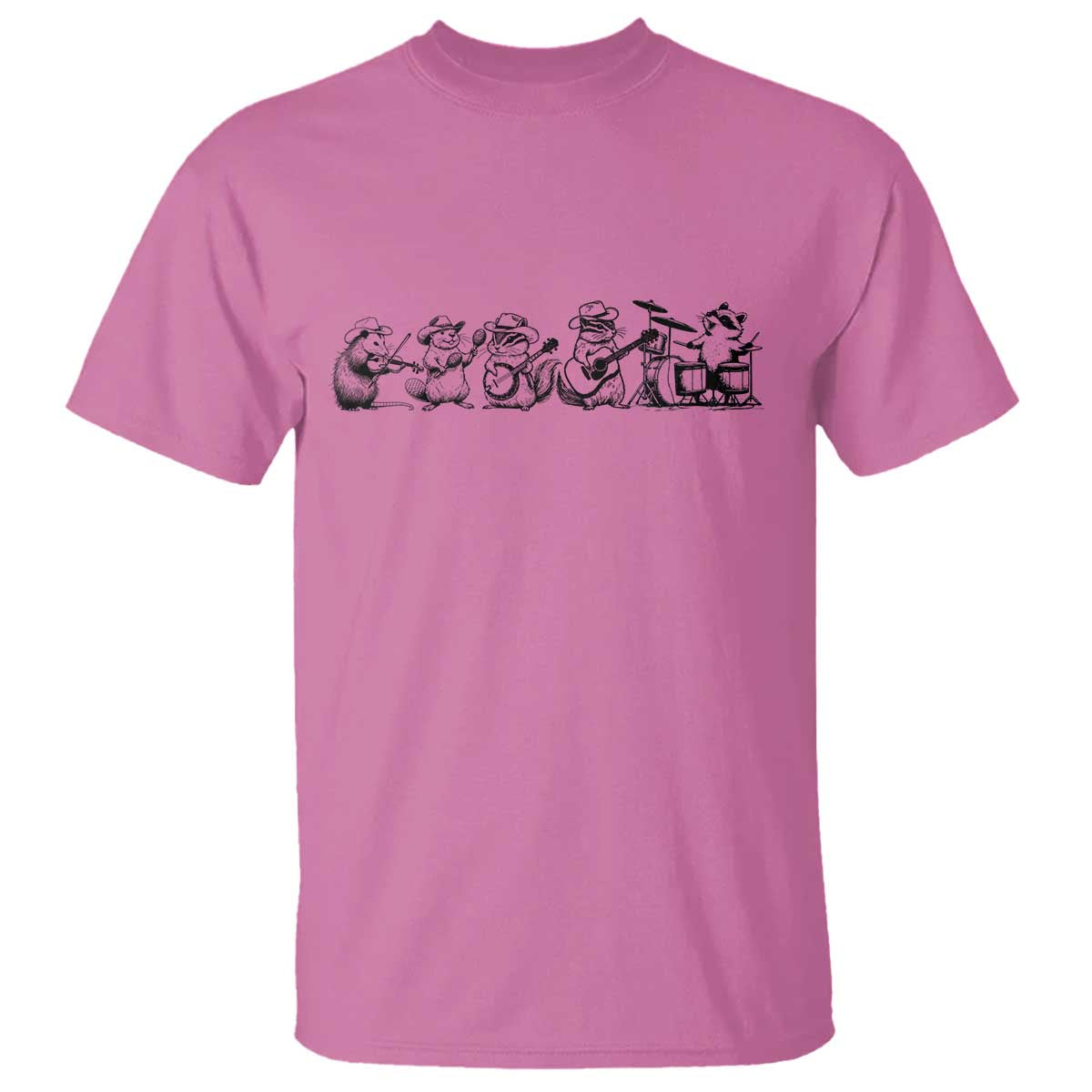 Animal Band T Shirt Funny Forest Animals Playing Instruments Vintage Music Lovers TS10 Azalea Print Your Wear