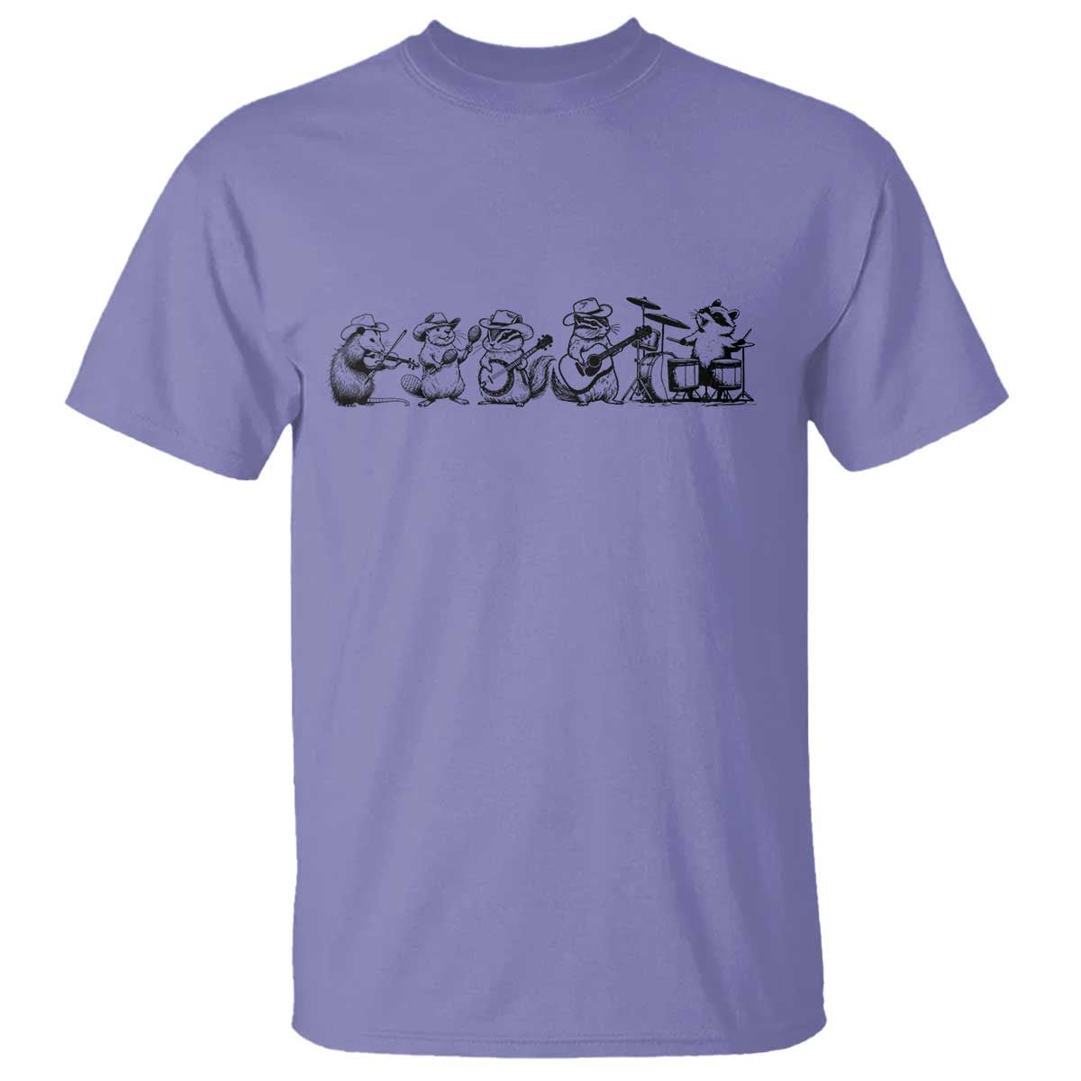 Animal Band T Shirt Funny Forest Animals Playing Instruments Vintage Music Lovers TS10 Violet Print Your Wear