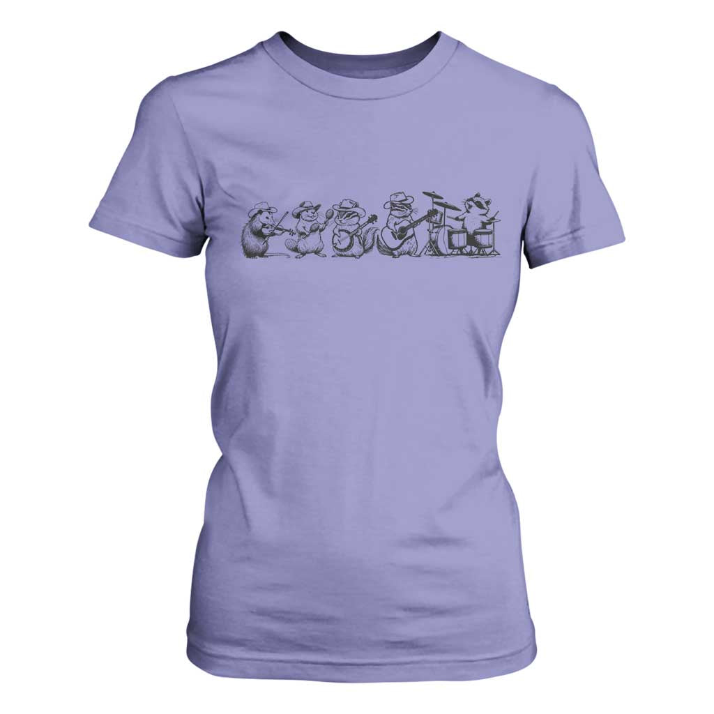Animal Band T Shirt For Women Funny Forest Animals Playing Instruments Vintage Music Lovers TS10 Violet Print Your Wear