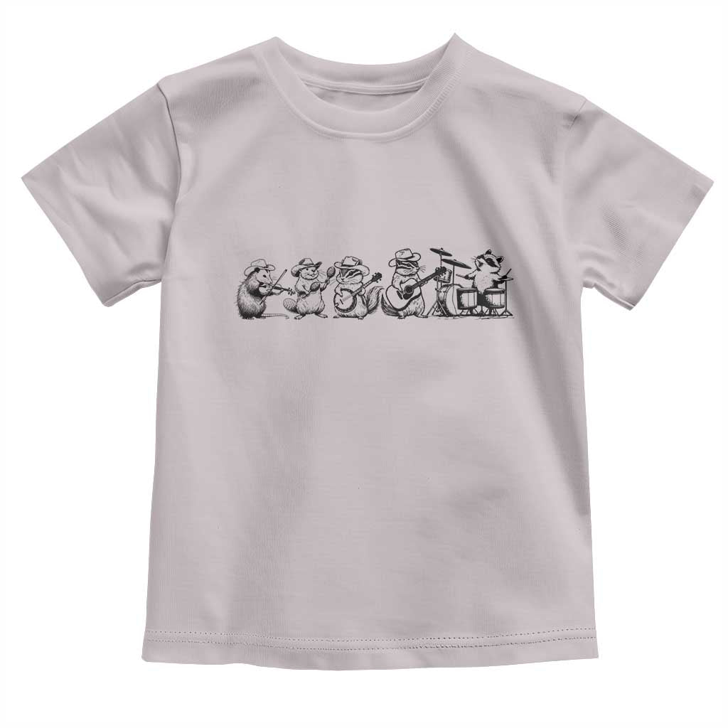 Animal Band Toddler T Shirt Funny Forest Animals Playing Instruments Vintage Music Lovers TS10 Ice Gray Print Your Wear