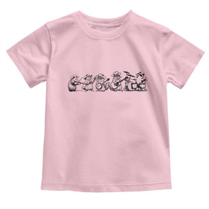 Animal Band Toddler T Shirt Funny Forest Animals Playing Instruments Vintage Music Lovers TS10 Light Pink Print Your Wear