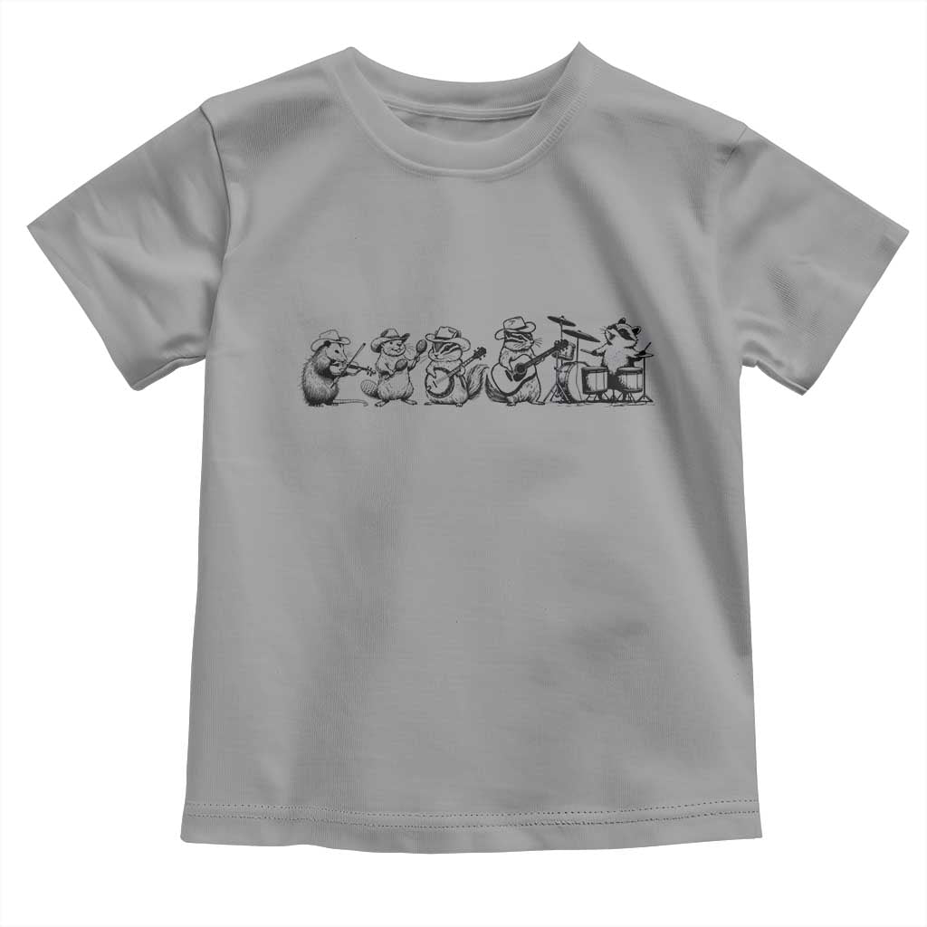 Animal Band Toddler T Shirt Funny Forest Animals Playing Instruments Vintage Music Lovers TS10 Sport Gray Print Your Wear