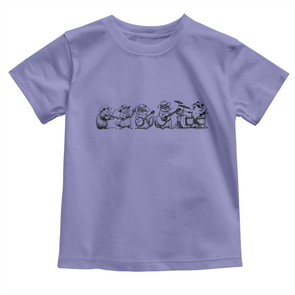 Animal Band Toddler T Shirt Funny Forest Animals Playing Instruments Vintage Music Lovers TS10 Violet Print Your Wear